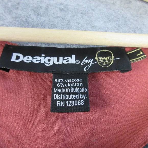 Desigual Art to Wear Womens Bodycon Knit Mini Dress Long Sleeve Large 348 - Picture 3 of 13